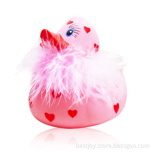 Rubber Duck with Heart-shaped Spots, Perfect Pink Rubber Duck for Valentine Gifts
